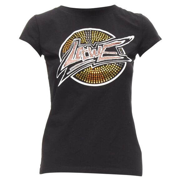 LOEWE Tops - Loewe Glass Crystal Red Glitter Logo Cotton Blend Tshirt